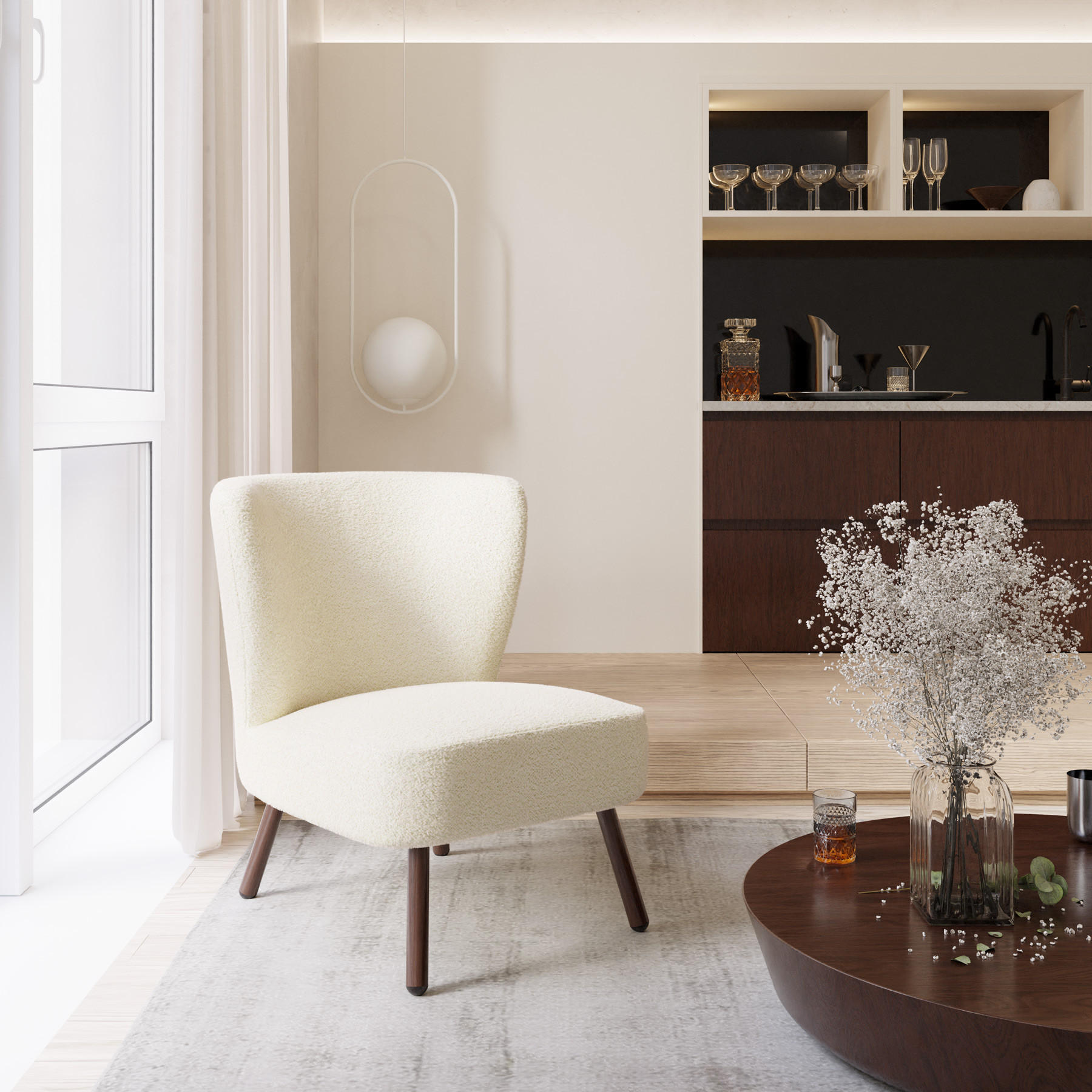 Thumbnail - tectake Cocktailsessel, Weiß, Textil, 62x74x73 cm, Wohnzimmer, Sessel, Polstersessel