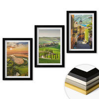 WANDBILDER 3er-Set - 20x30 cm Schwarzer Rahmen - Italienische Landschaften, Flussstraße - Schwarz, Kunststoff (20/30cm) - ArtPrintCave