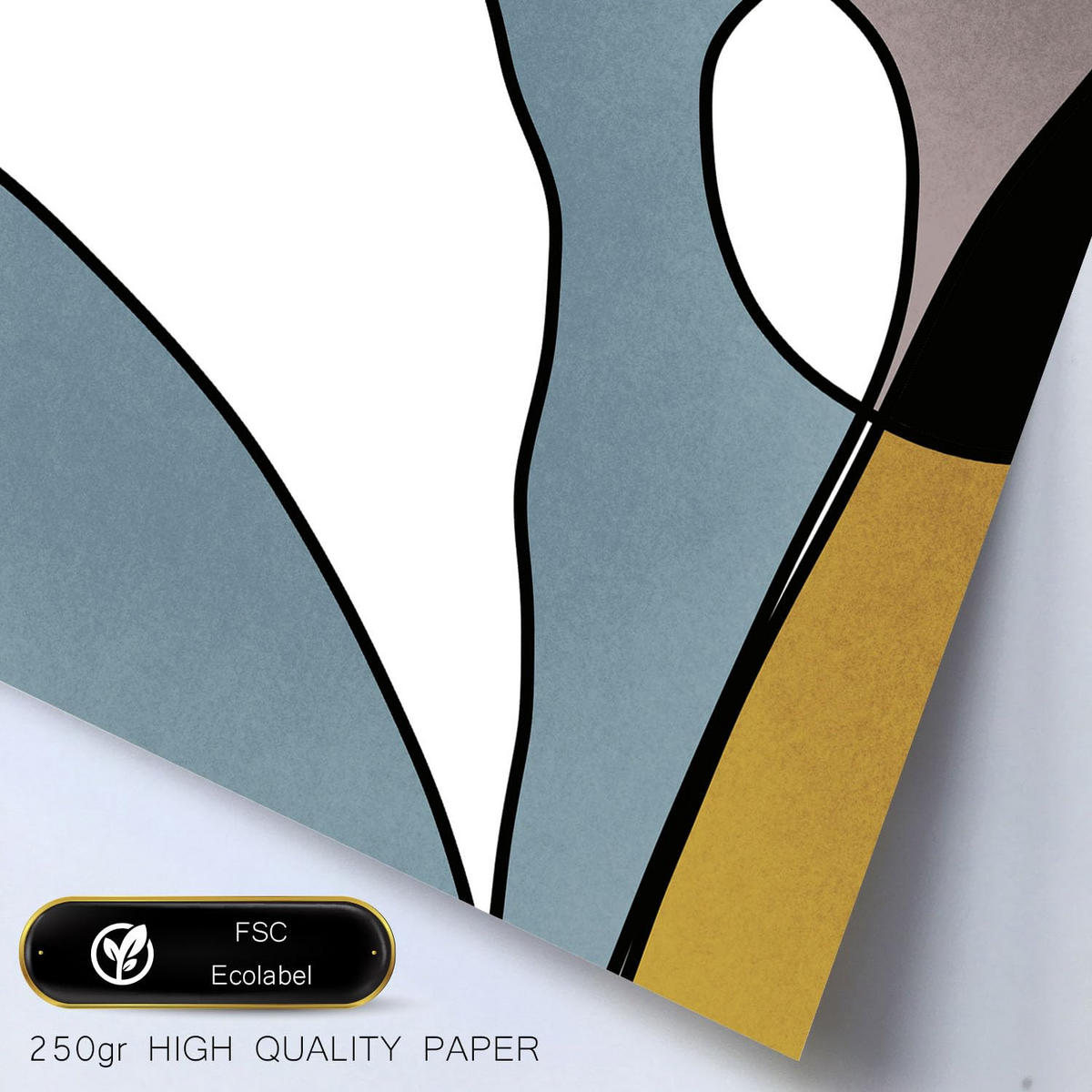 POSTER Set Mit 6 Gattung Naturen 1 In Kulissen Abstracts Ästhetische Dekorative Gemälde Für Ihr Wohnzimmer Zuhause A3 & A4 Rahmen Aus Hellem Holz - Beige, Papier (29/3cm) - Nacnic