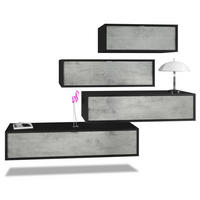 WOHNWAND Lana Fronten in Beton Oxid Optik - Hellgrau, Holzwerkstoff (210/170/37cm) - Vladon
