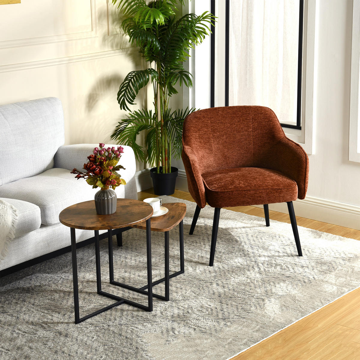 SESSEL in Webstoff, Braun - Braun, Textil/Metall (64/81.5/65.5cm) - Meubles Cosy