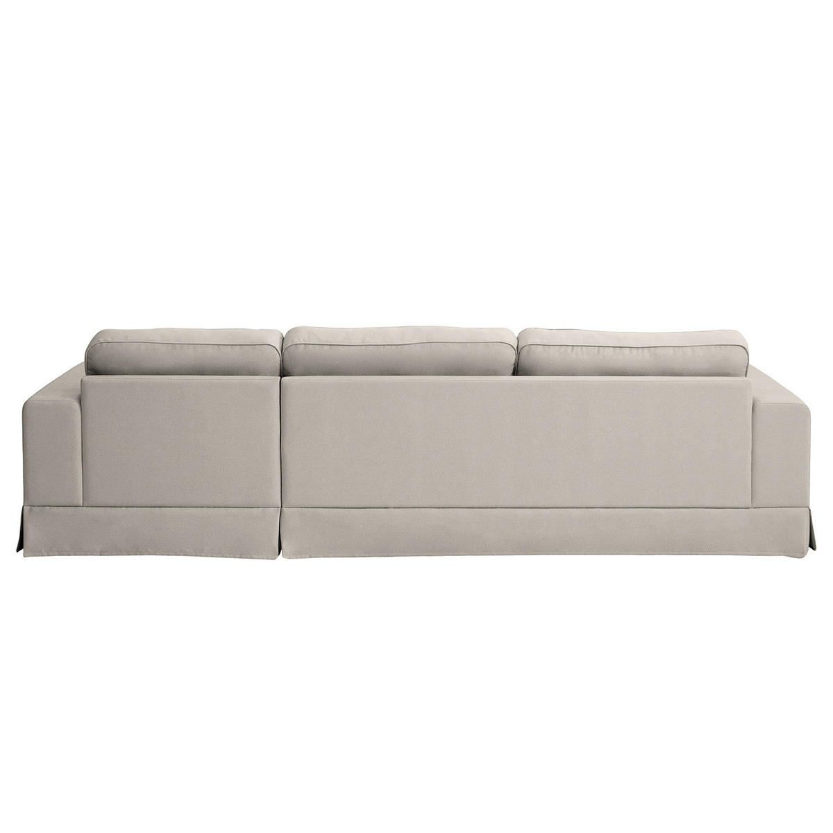 ECKSOFA mit Husse - Longchair, Webstoff - Hellgrau/Schwarz, Kunststoff/Textil (300/165cm) - home24