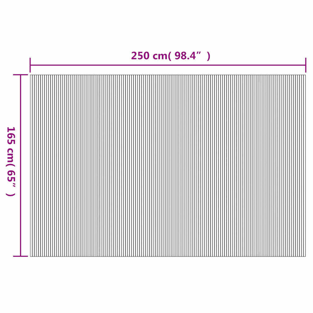 PARAVENT Braun Breite 250 Cm Höhe 165 Cm Bambus - Braun, Holz (0.2/165/250cm) - vidaXL