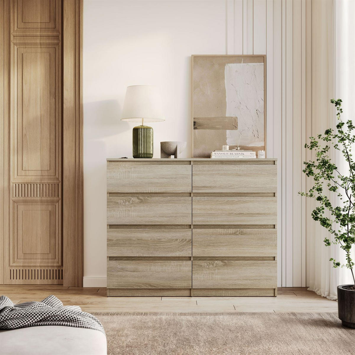 SIDEBOARD HANA M8 mit Schubladen Sonoma Eiche - Sonoma Eiche, Holzwerkstoff (120/97/40cm) - Lookway