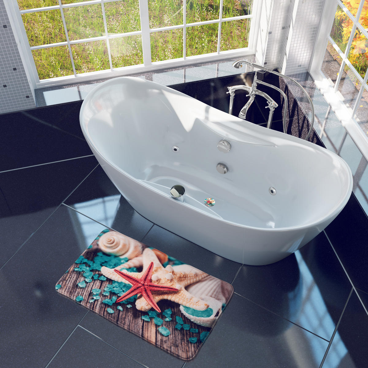 BADTEPPICH Bath Salts 50 x 80 cm - Rot, Textil (50/80cm) - Sanilo