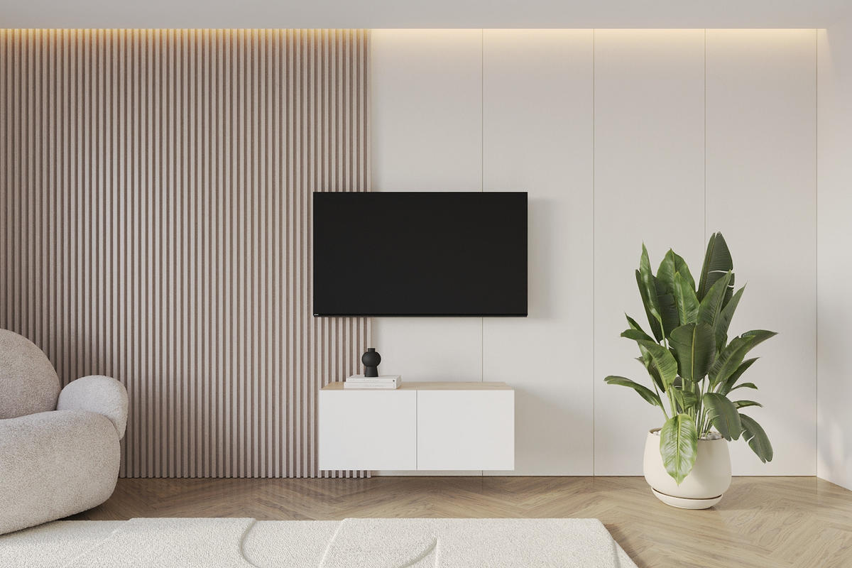 LOWBOARD ELIO-W 100x40x41 cm - Artisan / Weiß - Eiche Artisan, Holzwerkstoff (100/40/41cm) - ALTDECOR