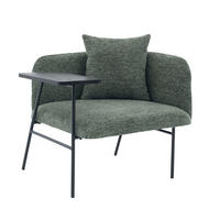 SESSEL mit Beistelltisch und Seitentaschen, Polstersessel Wohnzimmer, Grün - Grün, Textil (64/71/64cm) - PARAFTA HOME