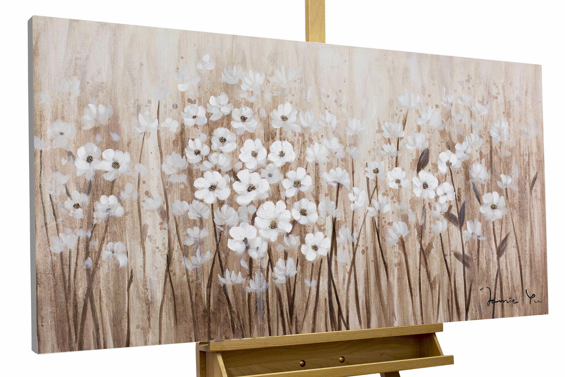 ACRYLBILD HANDGEMALT 120/60 cm - Beige, Holz/Textil (120/60cm) - KUNSTLOFT