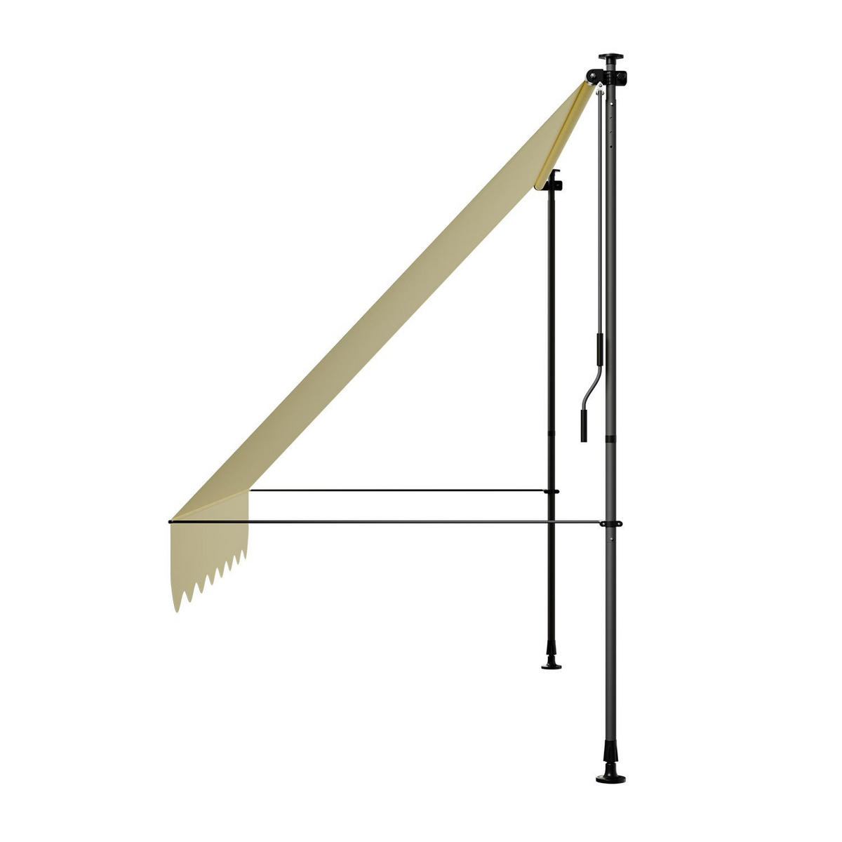 KLEMMMARKISE Kapstadt beige 250x120 cm - Beige, Textil (250/200/120cm) - Juskys