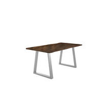 ESSTISCH LUBIN - Silberfarben/Braun, Holz/Metall (100/200/77cm) - SAM