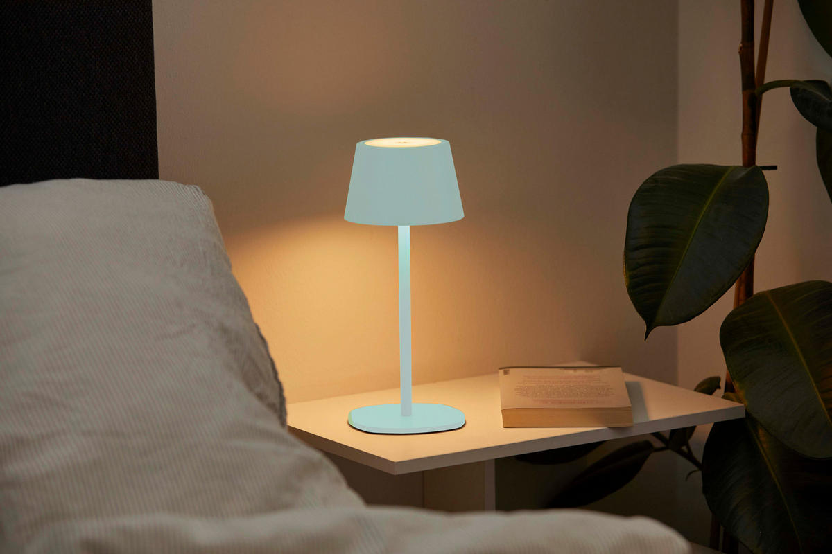 LED Tischlampe 3 in 1 Hellblau max. 45cm hoch - Pastellblau, Metall (11/11/45cm) - Northpoint