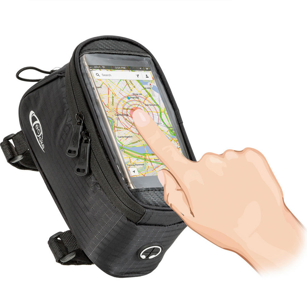 FAHRRADTASCHE, 20,5 x 10 x 10,5cm,schwarz - Schwarz, Kunststoff (10/10.5/20.5cm) - tectake