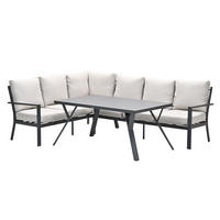 GARTENLOUNGESET Sergio 3-teilig, Premium Dining Ecklounge, Gartenmöbelset - Anthrazit, Metall - GARDEN IMPRESSIONS
