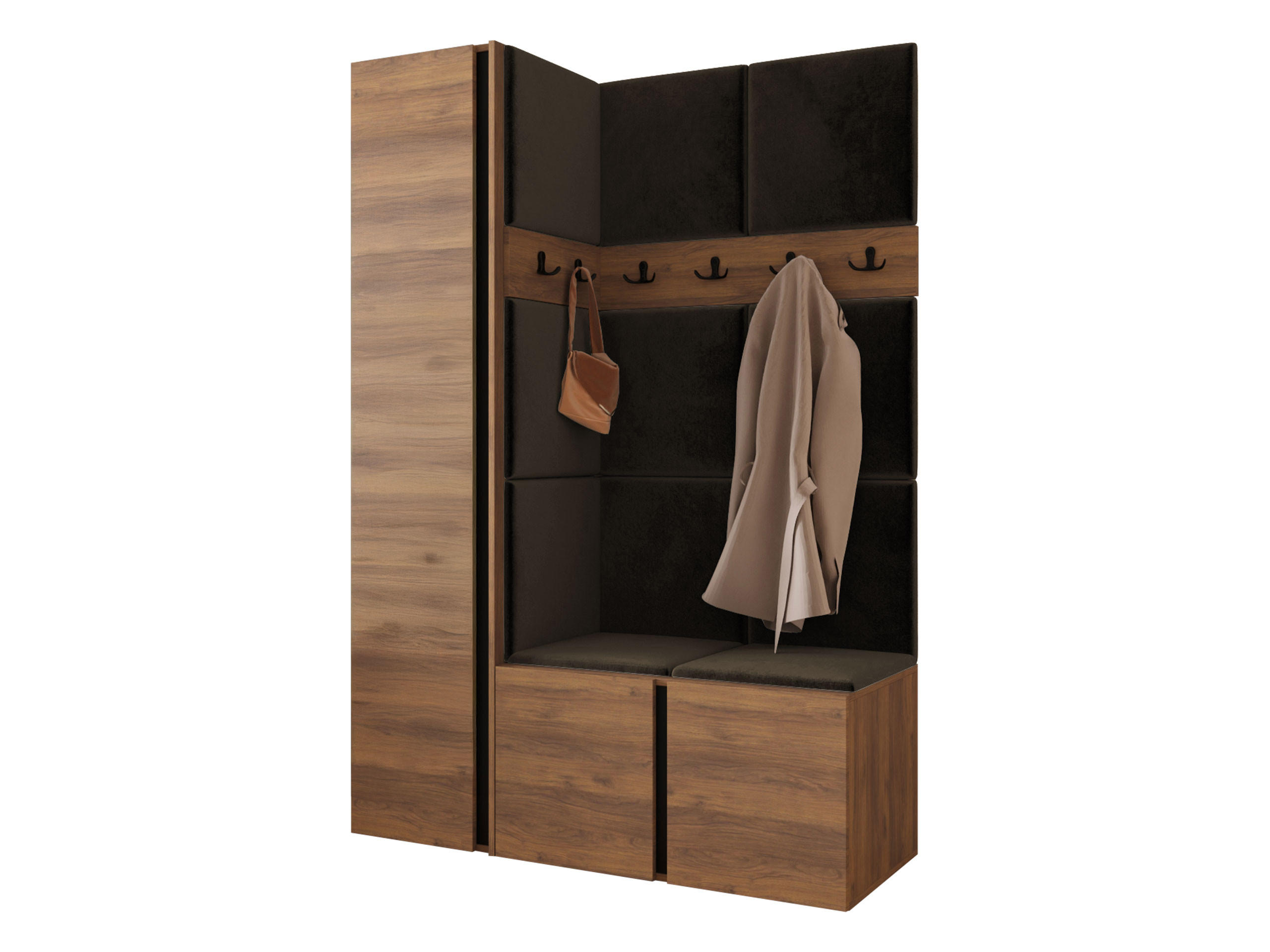 Mirjan24 Garderoben-Set Nussbaum, Braun 124x186x46 cm