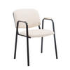 BESUCHERSTUHL Keen PRO, Kunstleder mit Armlehne - Gestell Schwarz / Bezug Creme - Schwarz/Naturfarben, Textil/Metall (53/79/53cm) - TPFLiving