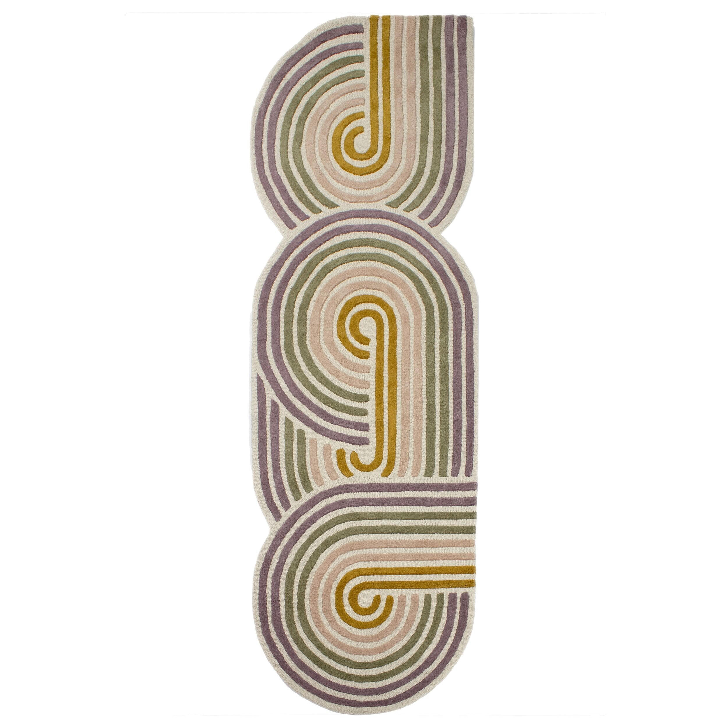 WOLLTEPPICH SOAR, abstrakt, Grün, 80 x 300 cm - Beige, Textil (80/300cm) - KADIMA DESIGN