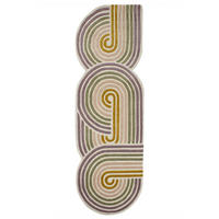 WOLLTEPPICH SOAR, abstrakt, Grün, 80 x 300 cm - Beige, Textil (80/300cm) - KADIMA DESIGN
