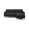 ECKSOFA Bono – Stilvolles Sofa mit Schlaffunktion, Robuste Holzfüße, Elegante Armlehnen, Tiefe Sitzfläche 226x164x88 cm – Rechte, Schwarz - Schwarz, Holz/Textil (226/164cm) - DomoHome