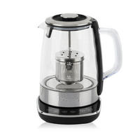 WASSERKOCHER TI600 Transparent und Silber, mit Edelstahl-Teefilter - Grau, Metall (21.5/24.5/21cm) - HKoenig