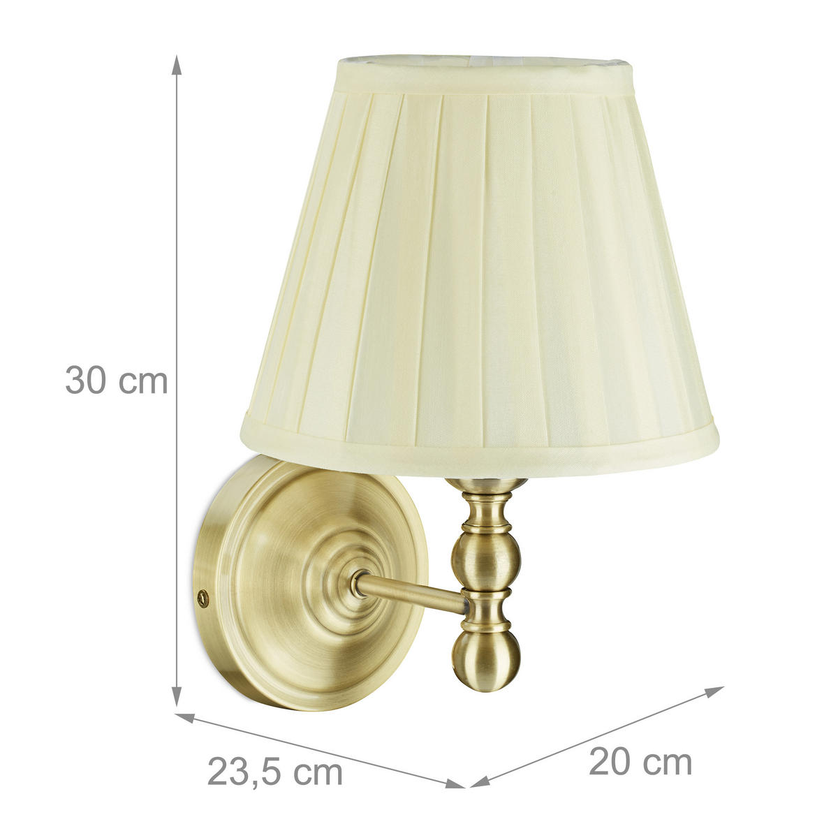 WANDLAMPE - Multicolor, Textil/Metall (20/30/23.5cm) - Relaxdays