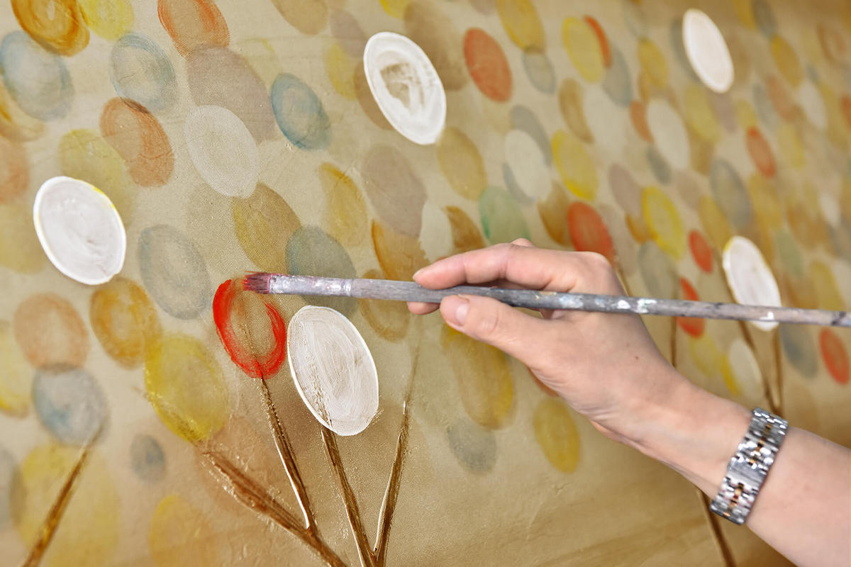 ÖLGEMÄLDE 150/50 cm - Multicolor/Weiß, Holz/Textil (2/50cm) - KUNSTLOFT