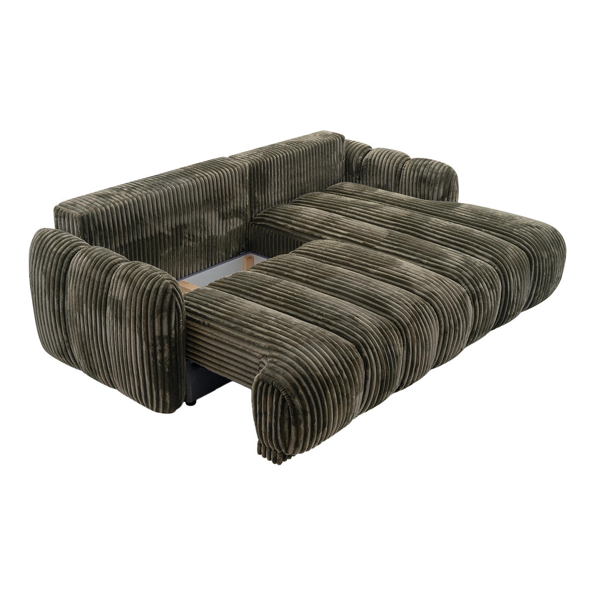 ECKSOFA CAMILO mit Schlaffunktion, Grün - Grün, Textil (220/150cm) - Fedve