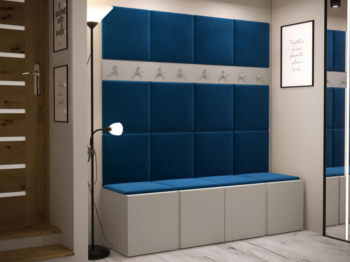 GARDEROBEN-SET Orion V - Kaschmir/Blau, Holzwerkstoff/Kunststoff (168/186/46cm) - MIRJAN24