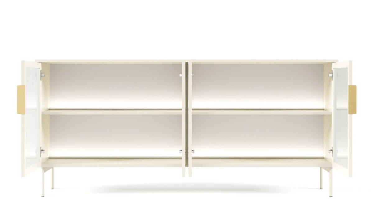 KOMMODE Kaschmir LUMIN 4 Türen LED - Gelb, Holzwerkstoff (181.3/82.6/39.3cm) - Sepro Meble