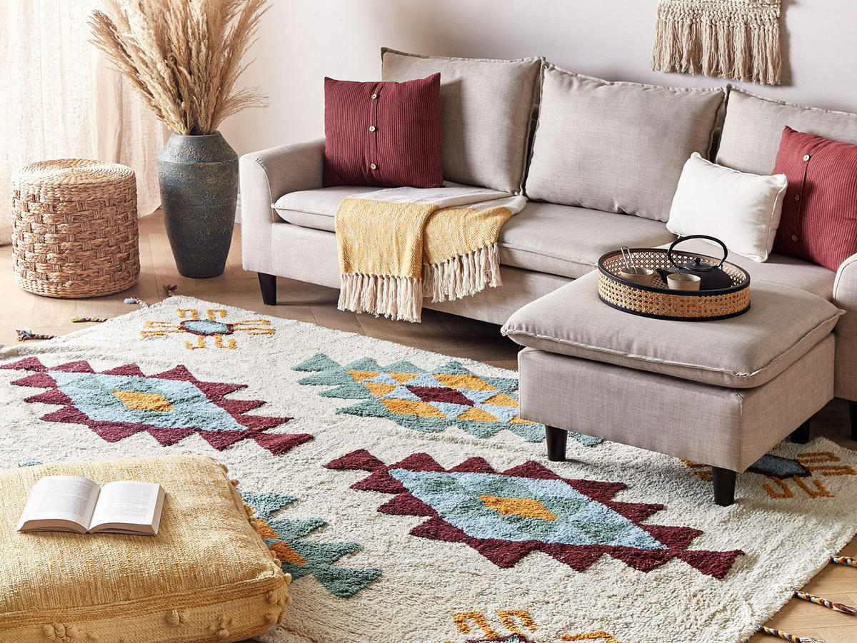 KURZFLOR-TEPPICH Duzce 230/160 cm - Multicolor, Textil (160/230cm) - Beliani