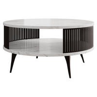 COUCHTISCH Roenni - Weiß Hochglanz/Schwarz, Holzwerkstoff/Metall (75/75/30cm) - MIRJAN24