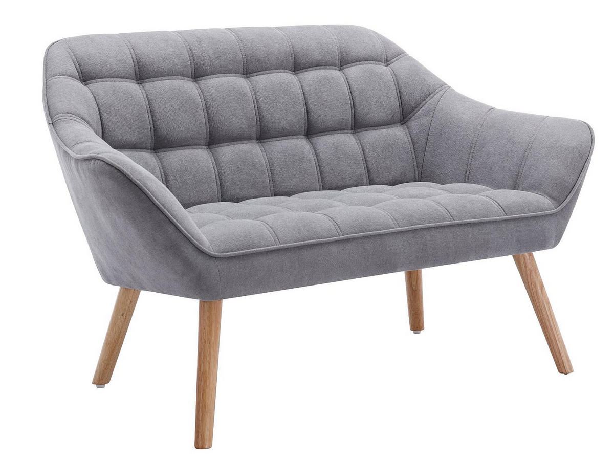 SOFA 2-Sitzer & Sessel - Stoff - Grau - CASERTA - Grau, Textil (127/77/73cm) - Vente-Unique