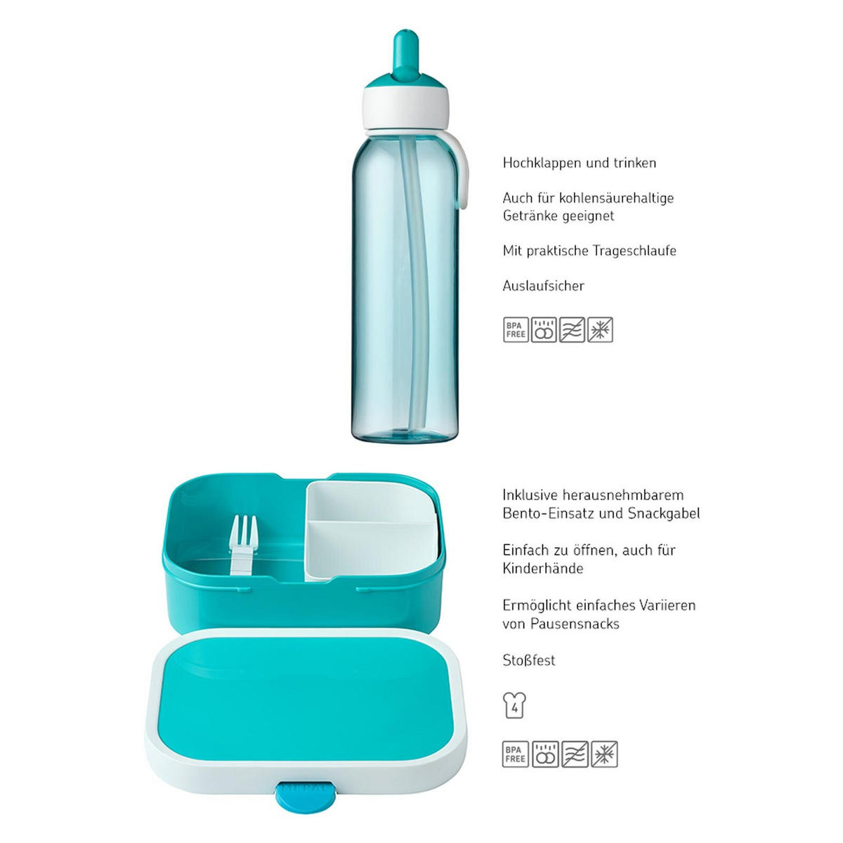 LUNCHSET Campus türkis 2er Set - Türkis, Kunststoff (1/1/1cm) - Mepal
