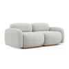 3-SITZER SOFA Bouclé Stoff Grau - Silberfarben/Braun, Holz/Textil (190/73/95cm) - Makamii