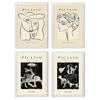 POSTER Set mit 4 Picasso Sammlung NoirAusdruck A4 Weißer Rahmen - Weiß, Papier (29.7/3cm) - Nacnic