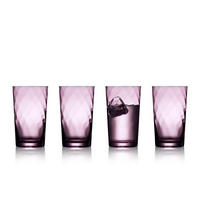HIGHBALLGLAS Vienna Purple 4er Set, Glas, Lila, 450 ml - Lila, Glas (0.45L) - Lyngby Glas