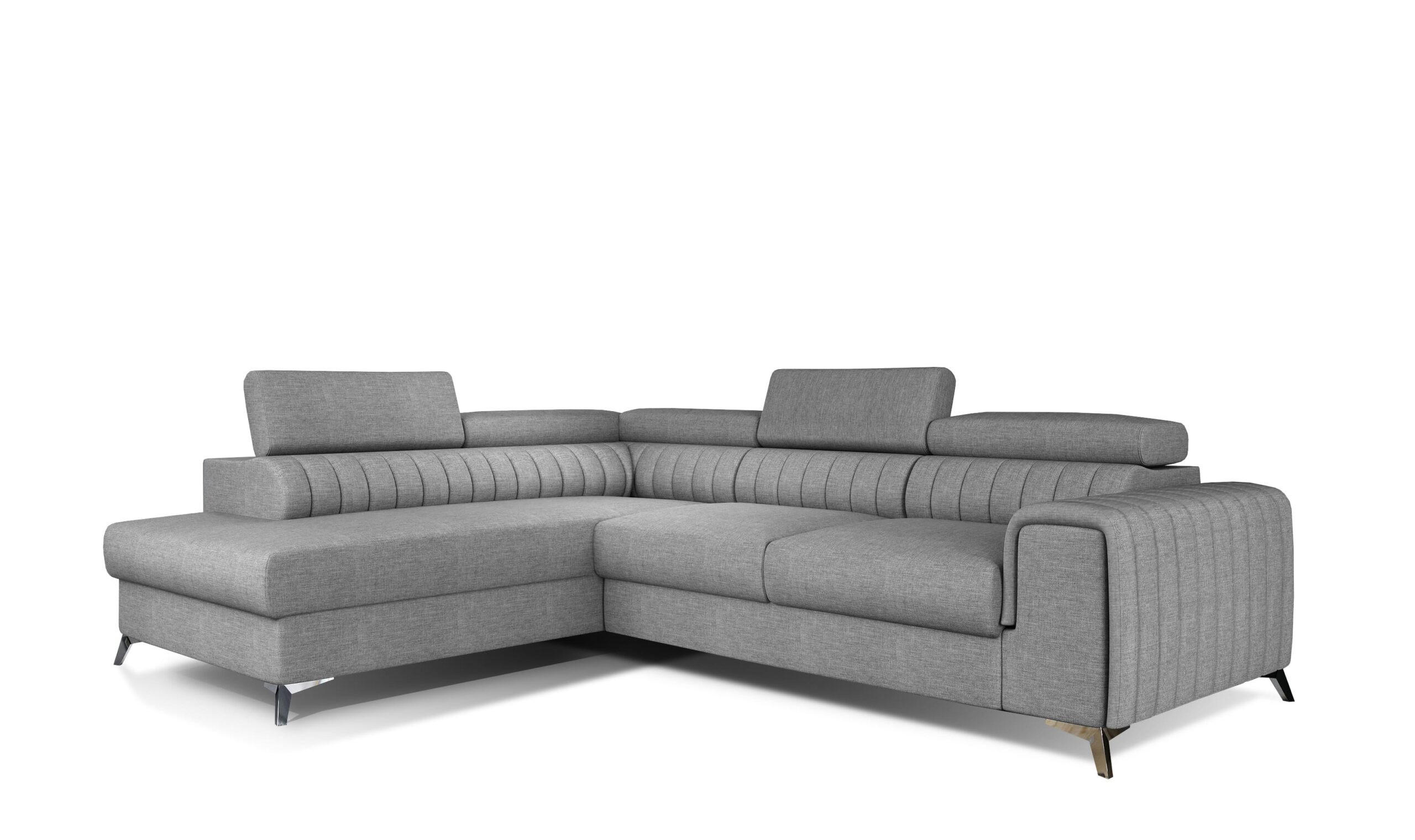 ECKSOFA - OLIVIER (Links, Lichtgrau) - Hellgrau, Textil (275/205cm) - Möblo