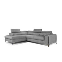 ECKSOFA - OLIVIER (Links, Lichtgrau) - Hellgrau, Textil (275/205cm) - Möblo