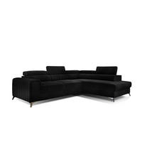 ECKSOFA - OLIVIER (Rechts, Schwarz) - Schwarz, Textil (275/205cm) - Möblo