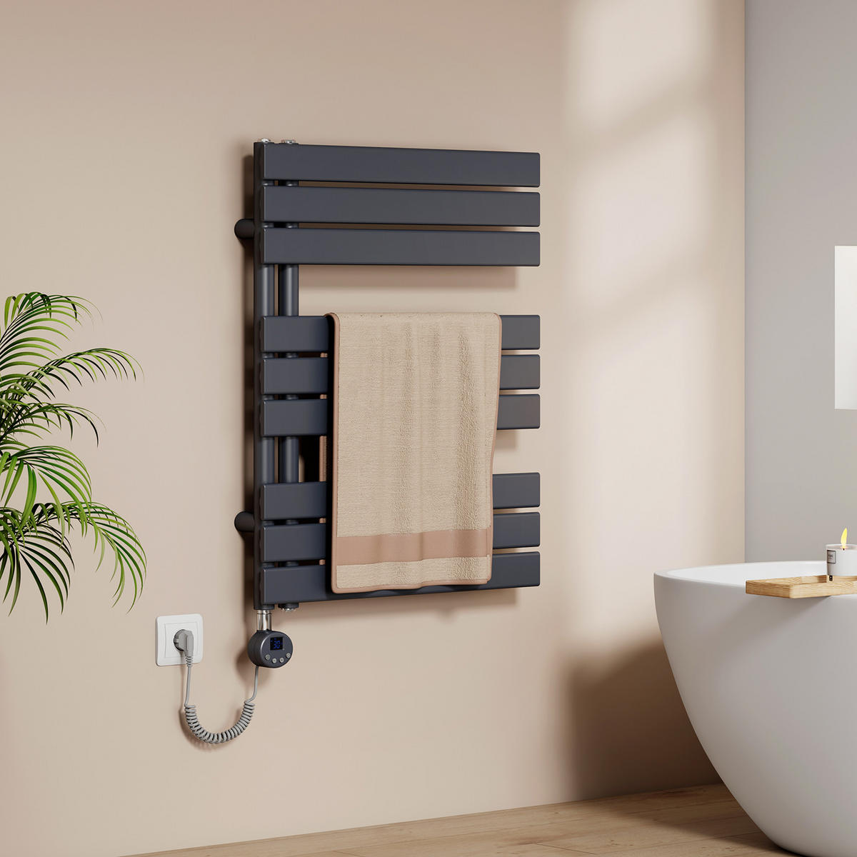 HEIZKÖRPER Elektrisch WLAN Thermostat Anthrazit - Anthrazit, Metall (60/76.2/5.9cm) - EMKE