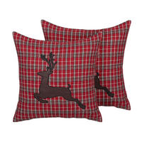 DEKOKISSEN 2er-Set Dunkelrot 45/45 cm Comet - Dunkelrot, Textil (45/45cm) - Beliani