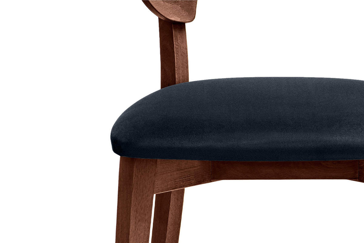 ESSZIMMERSTÜHLE LYCO (2er-Set), marineblau / Walnuss mittel - Blau/Walnussfarben, Holz/Buchenholz (47/81/45cm) - KONSIMO®