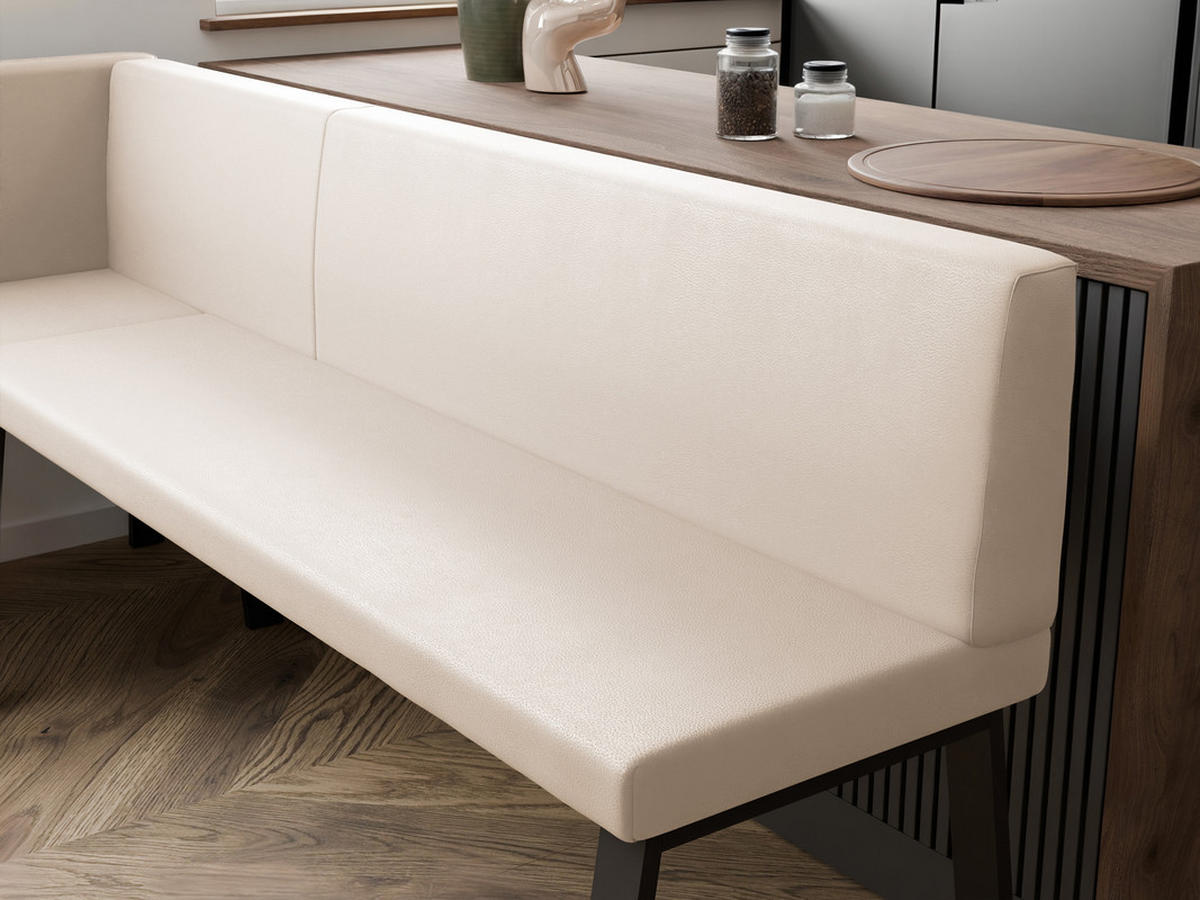 ECKBANK links MONO Y Kunstleder glatt, 142/196 cm Beige - Beige, Kunststoff/Textil (142/196cm) - Idohome