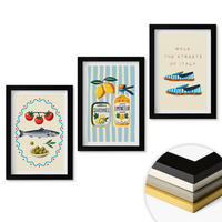 WANDBILDER 3er-Set - 20x30 cm Schwarzer Rahmen - Italienische Aromen und Lifestyle-Bilder - Schwarz, Kunststoff (20/30cm) - ArtPrintCave