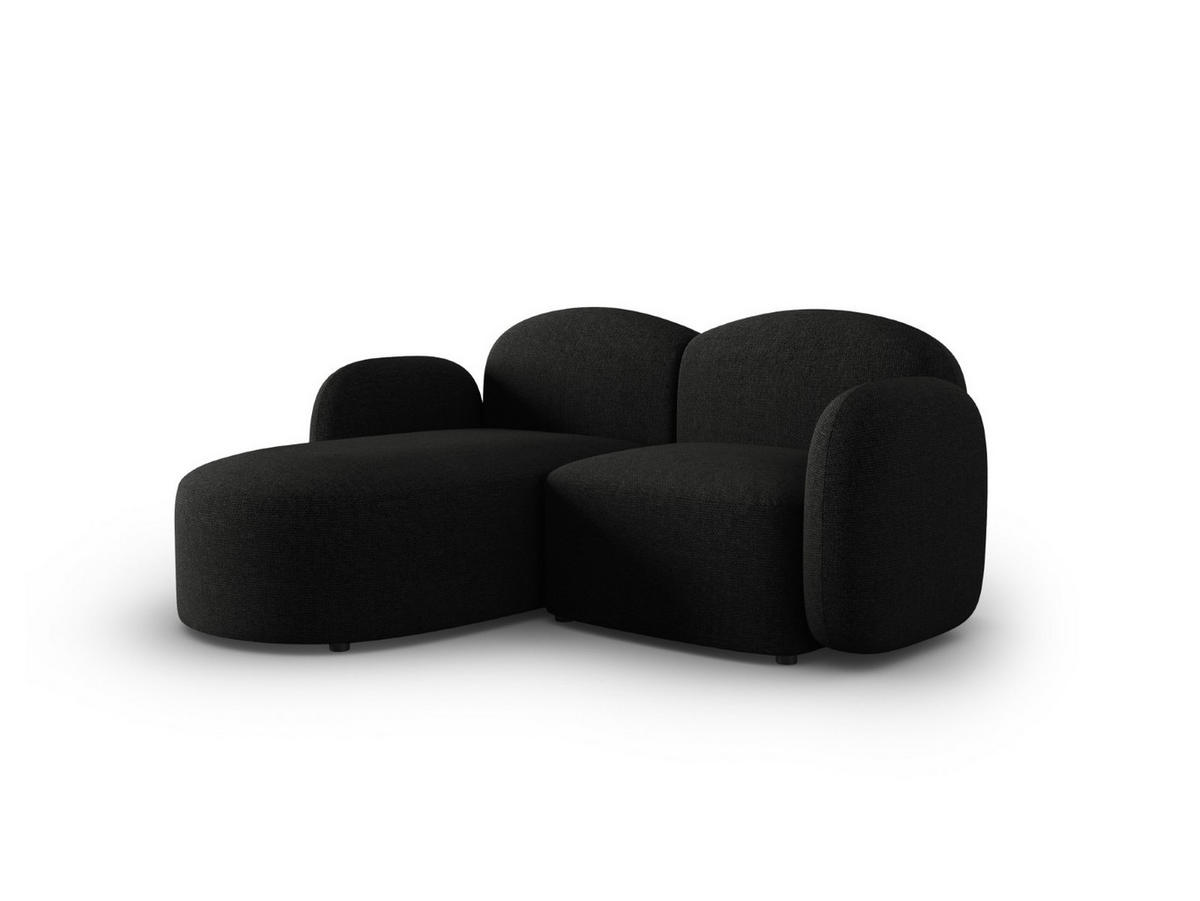 ECKSOFA links Blair aus Chenille-Stoff mischung schwarz 3 Sitzplätze - Schwarz, Textil (155/194cm) - Micadoni