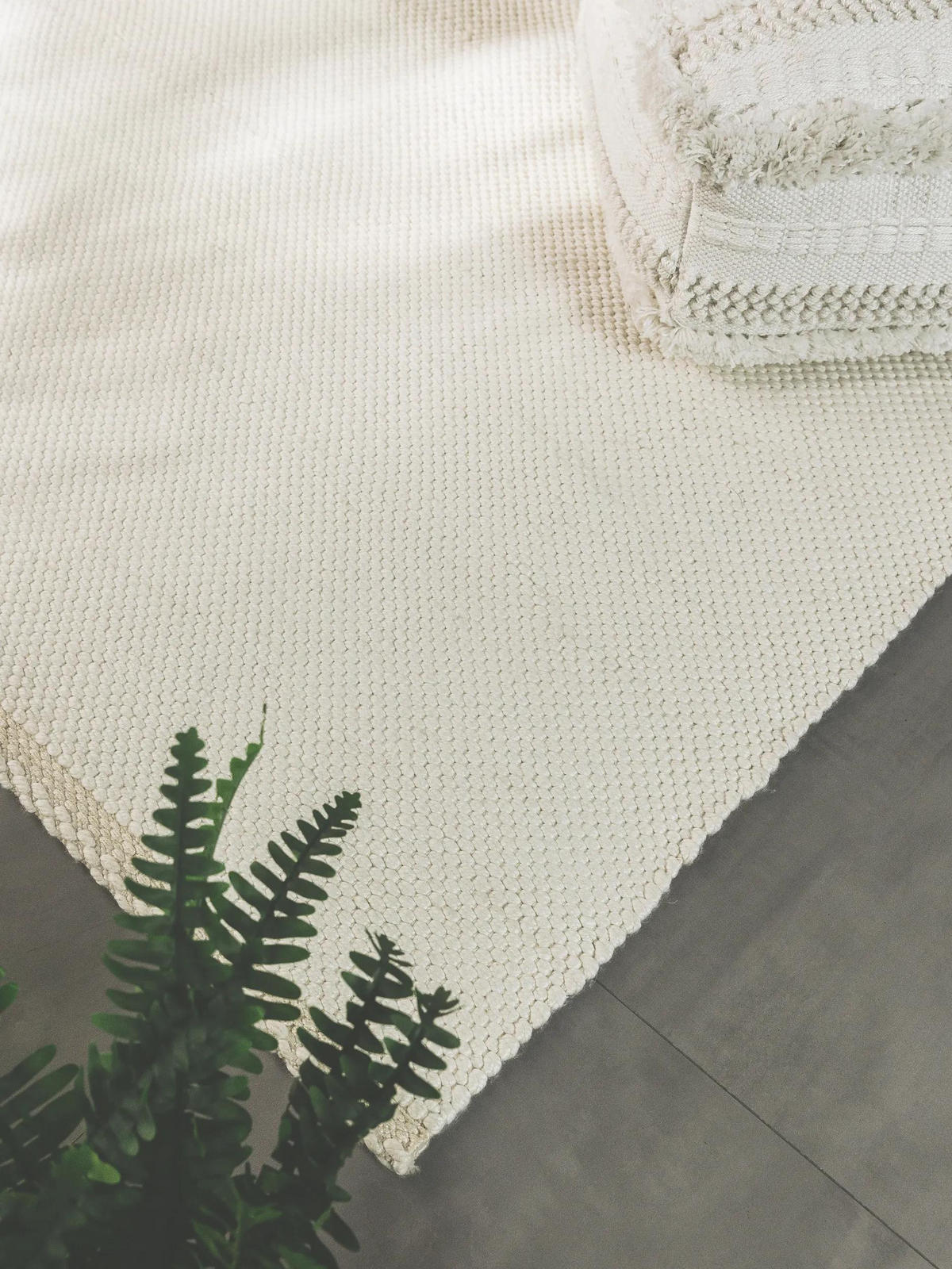 TEPPICH aus recyceltem Material Kiah Cream 80x150 cm - Creme, Textil (80/150cm) - benuta Pure