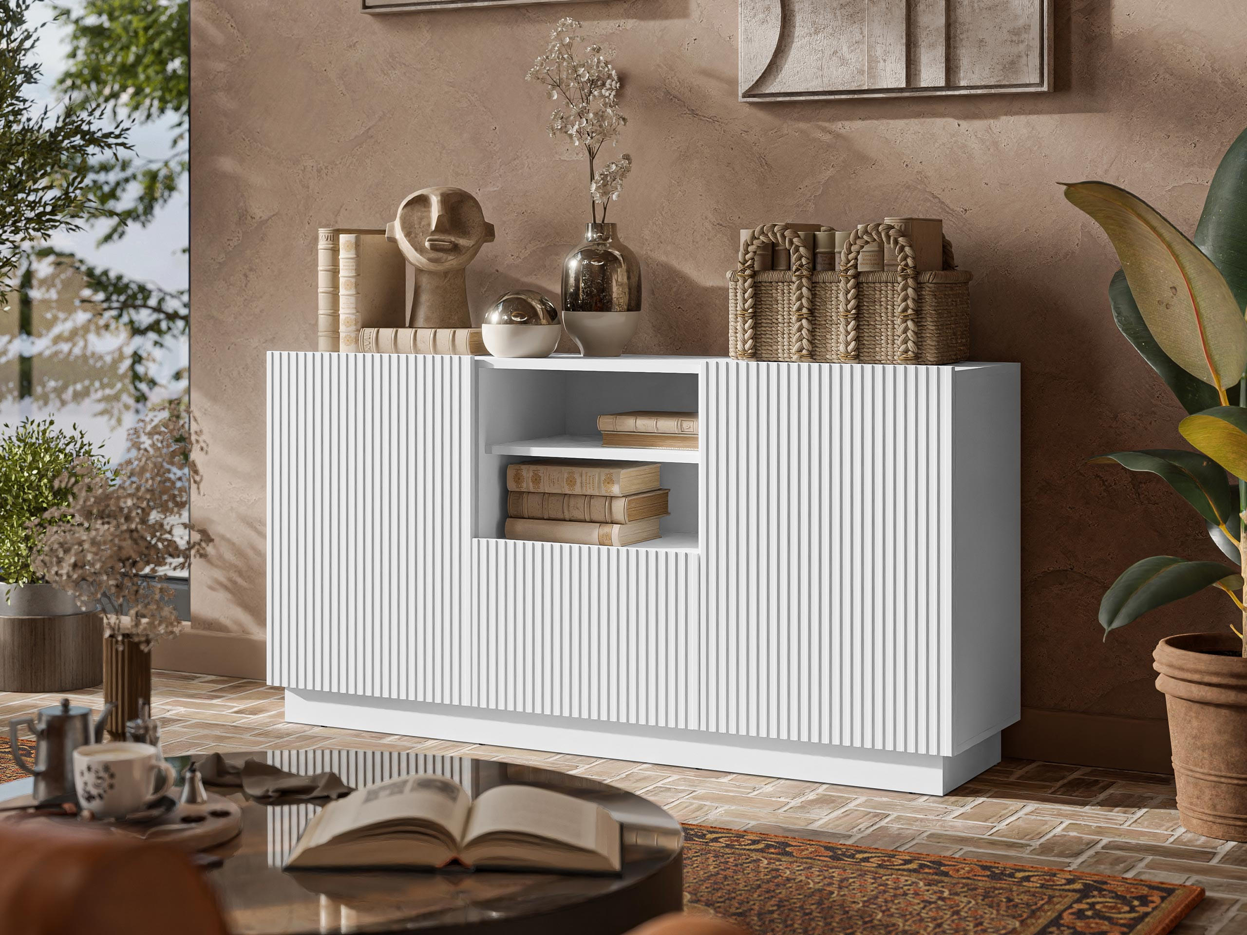 Thumbnail - Mirjan24 Kommode, Weiß, Holzwerkstoff, 1 Schubladen, Rechteckig,Rechteckig, 150x78x42 cm, Wohnzimmer, Kommoden & Sideboa...