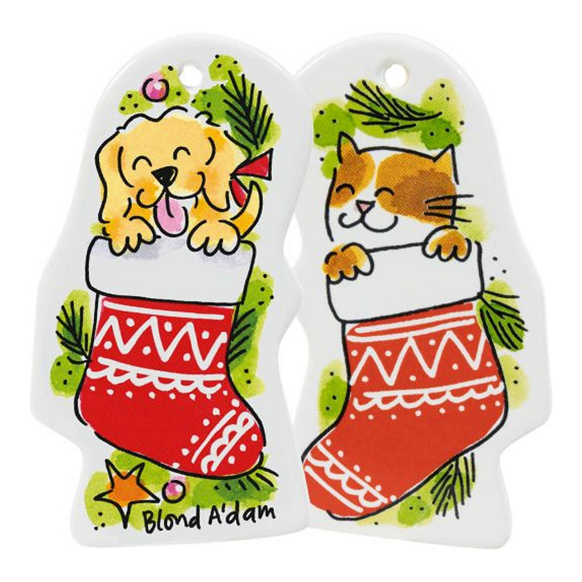 ANHÄNGER Weihnachten in Bunt - 9,5 x 5cm - Multicolor, Keramik (5/1/9.5cm) - Blond Amsterdam