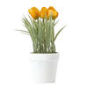 KUNSTBLUMEN Tulpen gelb im Blumentopf, 22 cm - Gelb, Kunststoff (22cm) - Homescapes