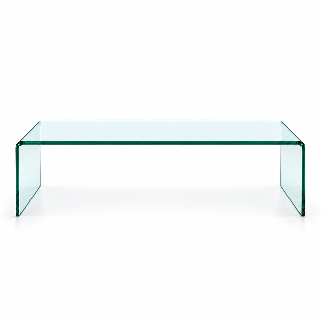 COUCHTISCH Transparent aus gebogenem Sicherheitsglas - Transparent, Glas (100/50/35cm)