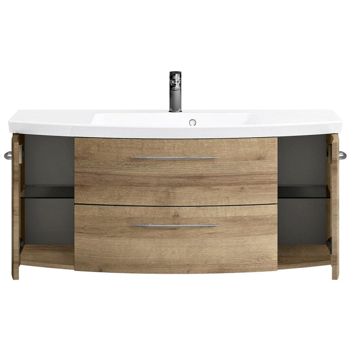 WASCHTISCH Cervia-66 - Braun, Holzwerkstoff (121/48/51cm) - Lomado